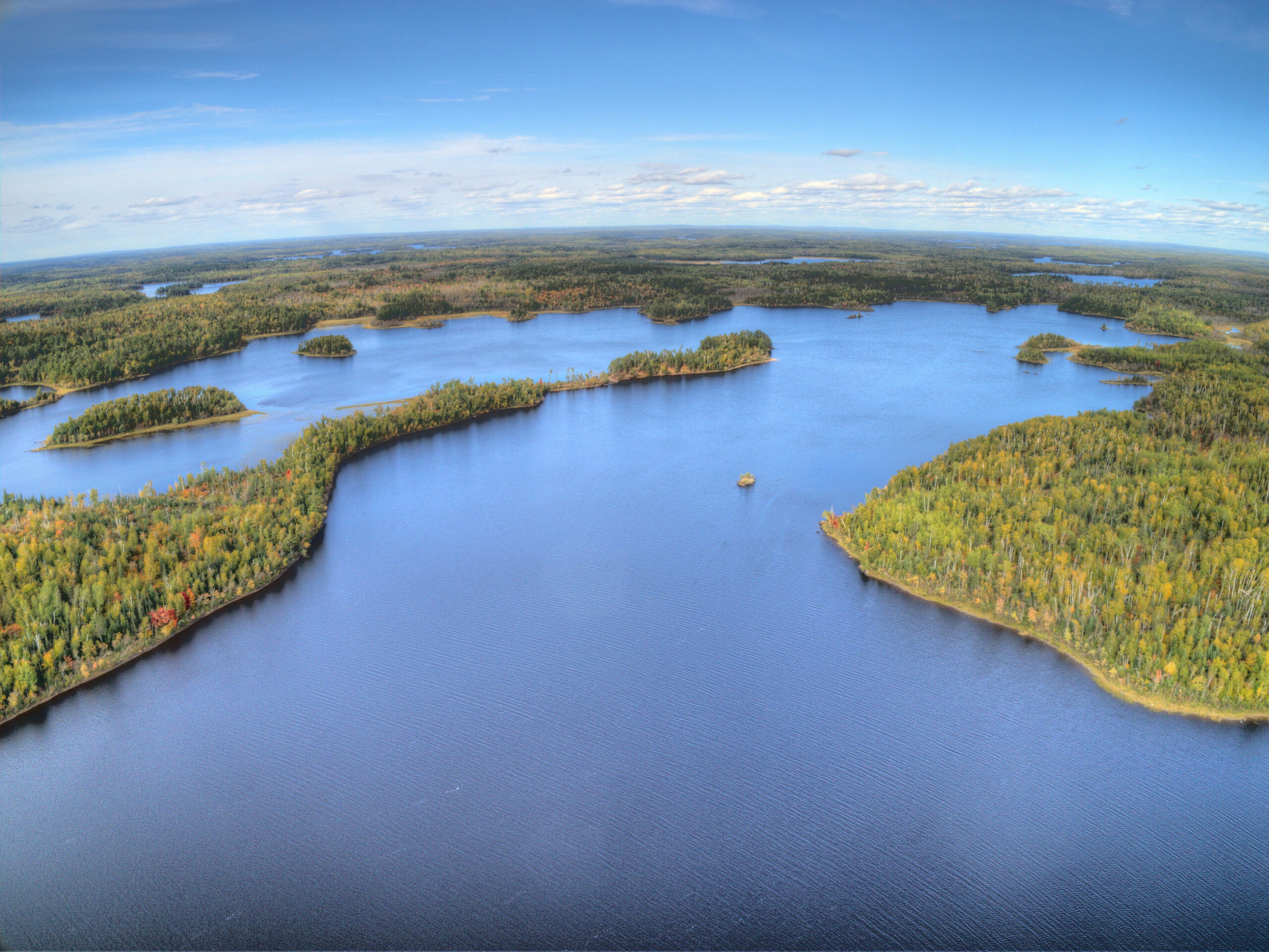 Boundary Waters Canoe Area in Fall seen from Above